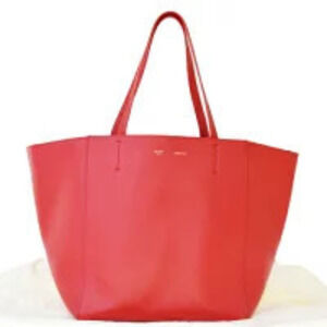 Celine Cabas Phantom tote bag shoulder red full leather